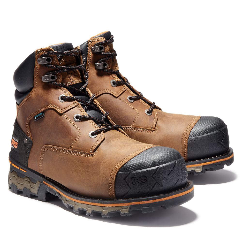 Botas de Trabajo Masculino - Timberland Pro® Boondock 6\" Soft Toe - BRWEA6390 - Marrom/Pretas